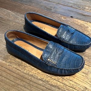 Blue Prada loafers in excellent condition